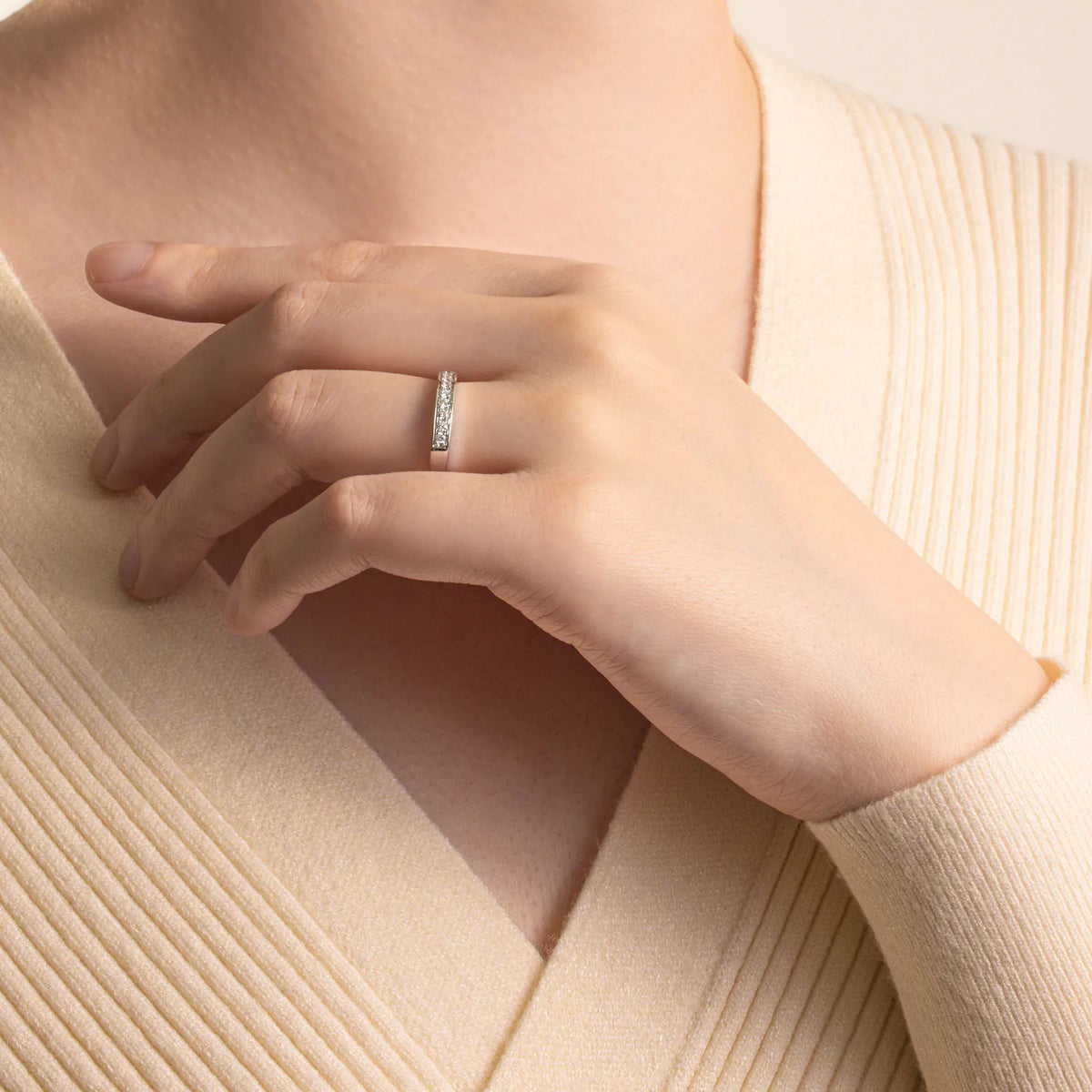 Channel Set Wedding Diamond Ring - image 8