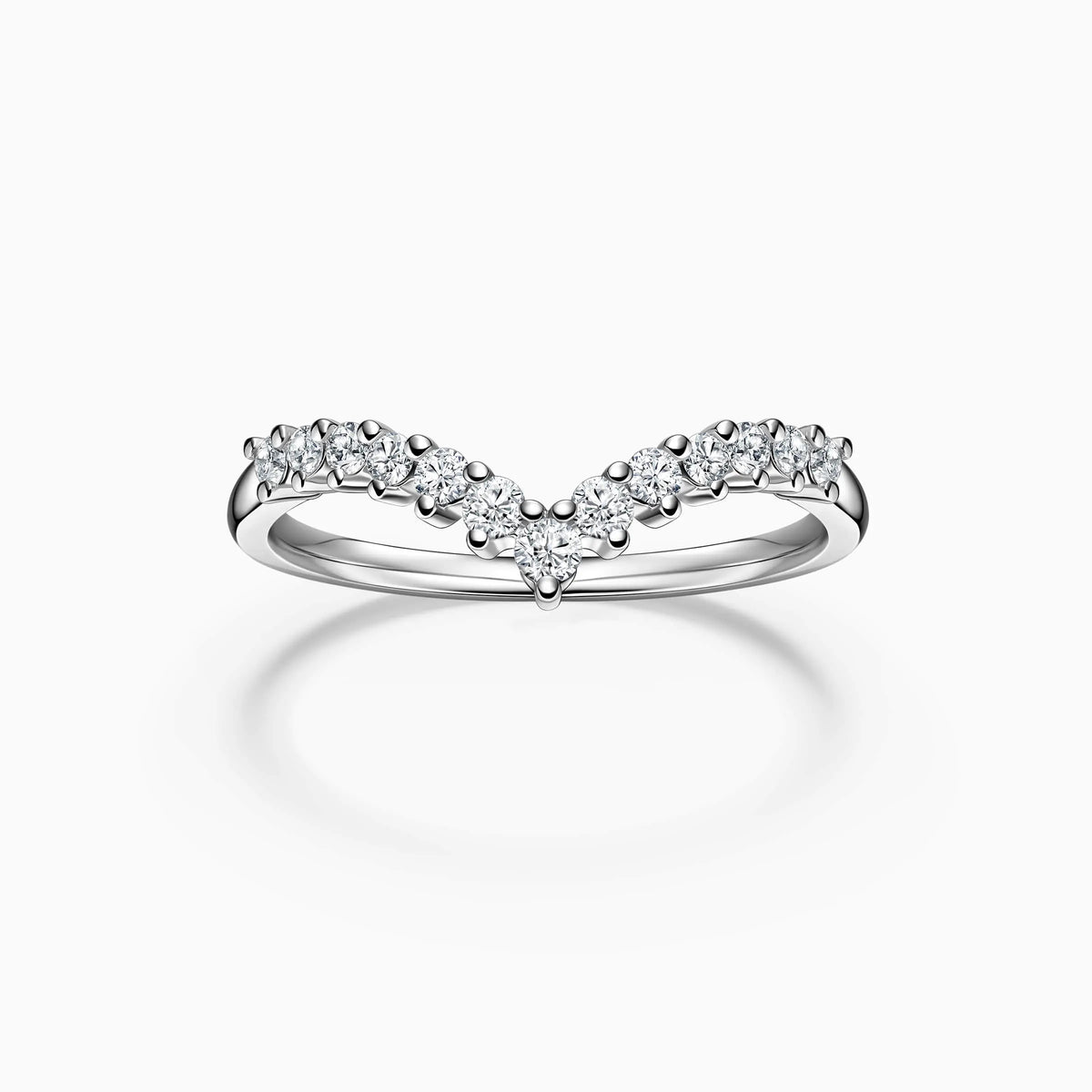 Elegant V Contour Wedding Ring - image 1