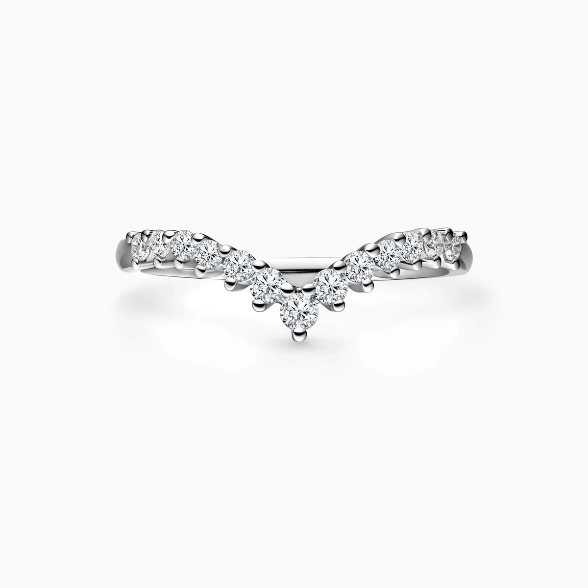 Elegant V Contour Wedding Ring - image 2