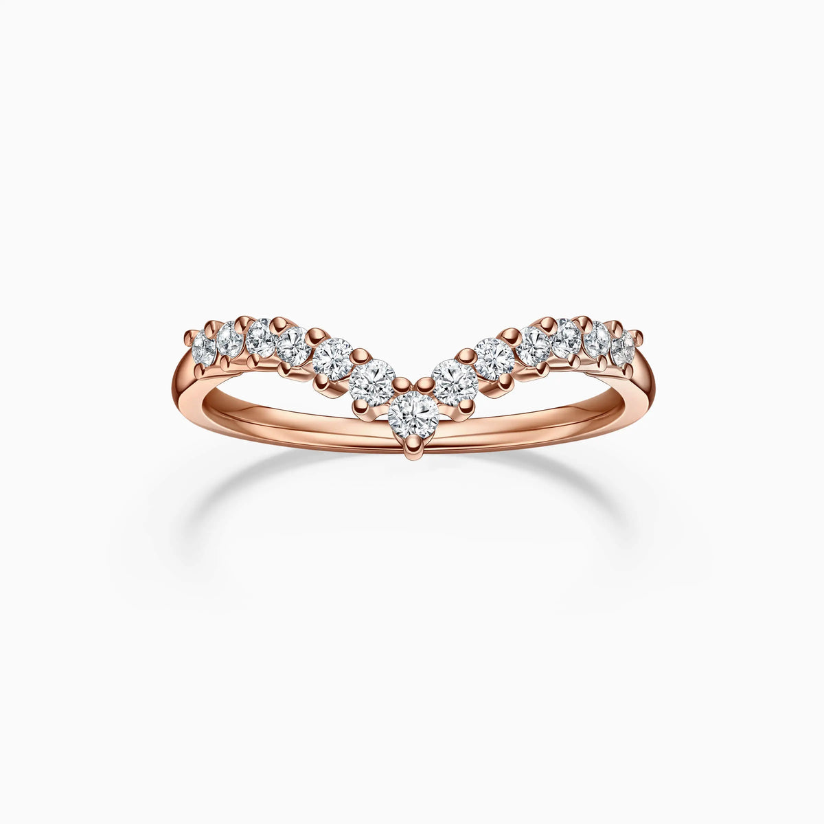 Elegant V Contour Wedding Ring - image 3