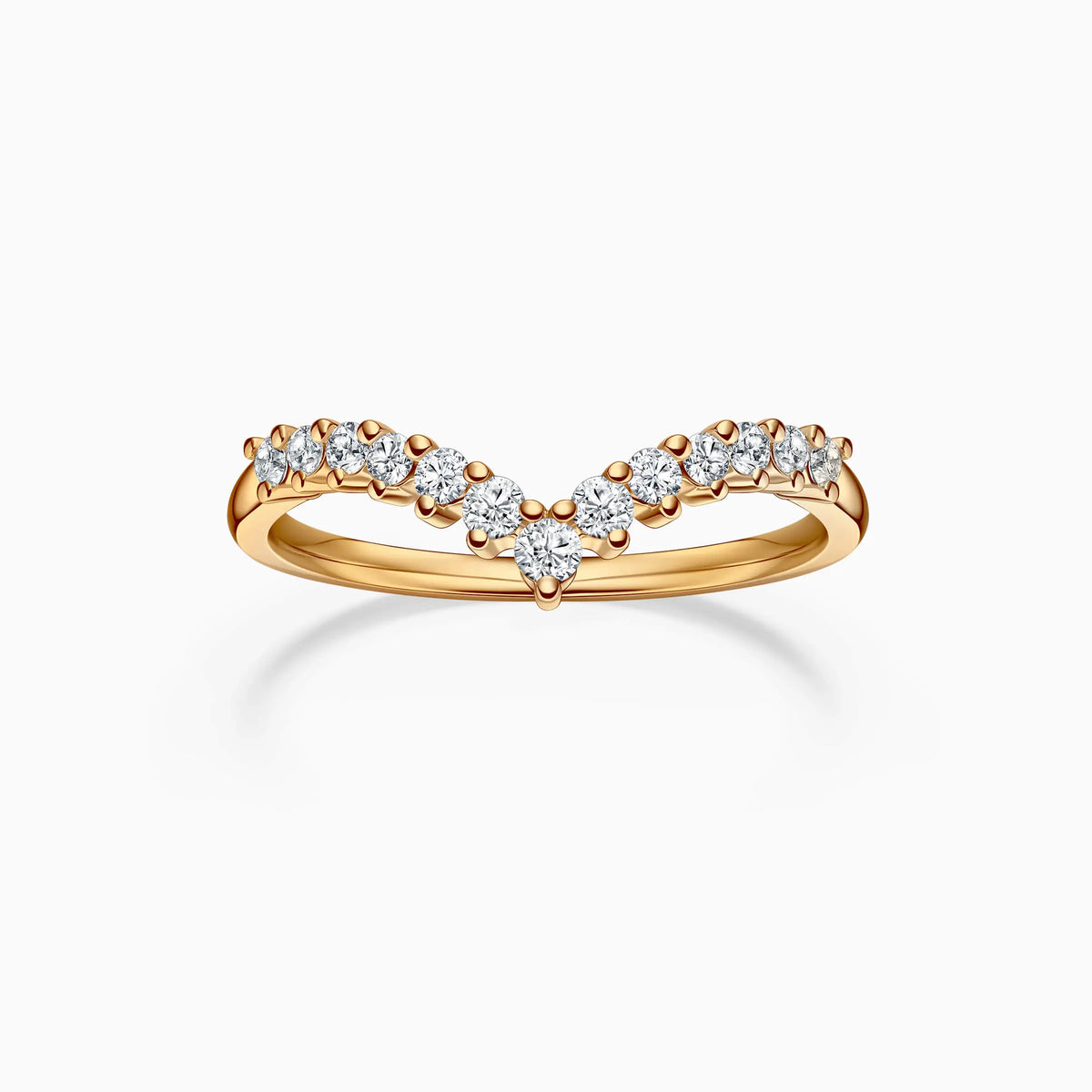 Elegant V Contour Wedding Ring - image 4