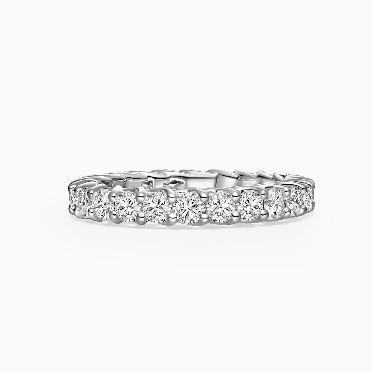Four-claw Diamond Pavé Eternity Ring - image 1