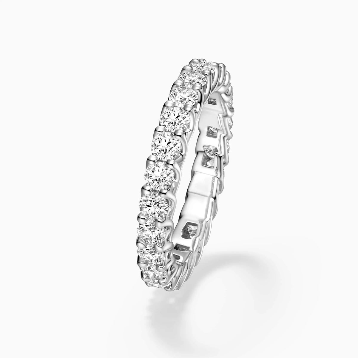 Four-claw Diamond Pavé Eternity Ring - image 3