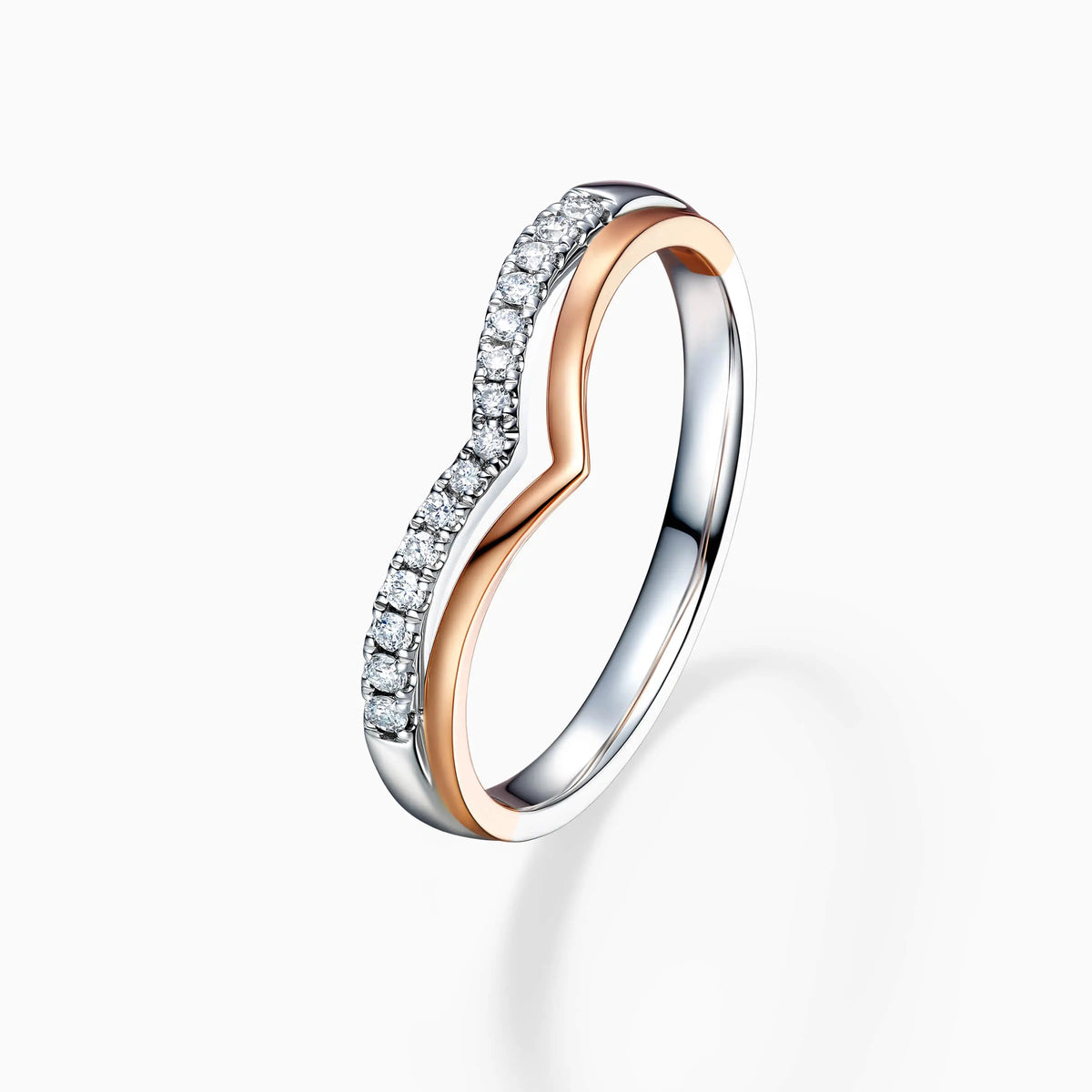 Luxury Pavé Two-toned Diamond Wedding Ring - image 3
