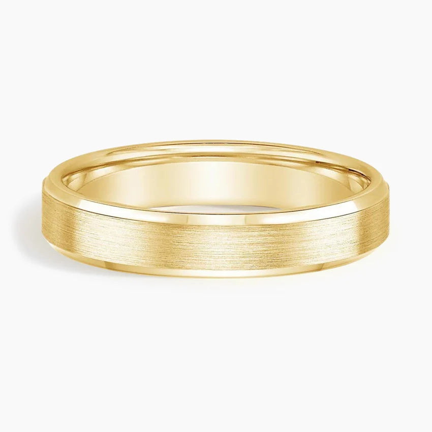 Men’s Beveled Edge Matte Wedding Ring - image 4