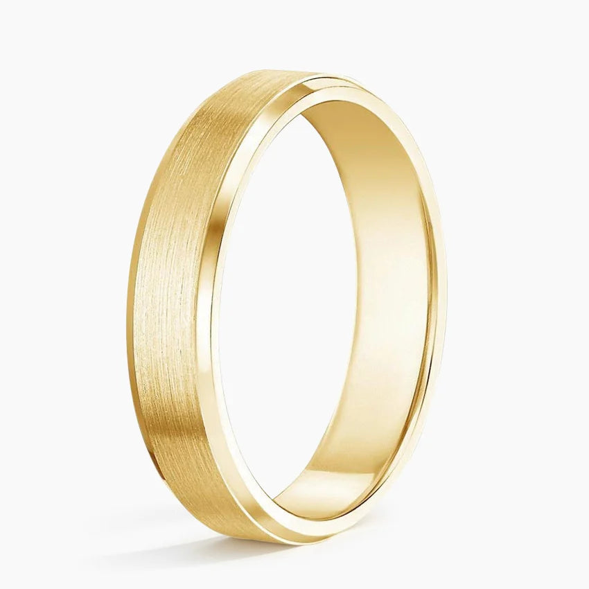 Men’s Beveled Edge Matte Wedding Ring - image 5