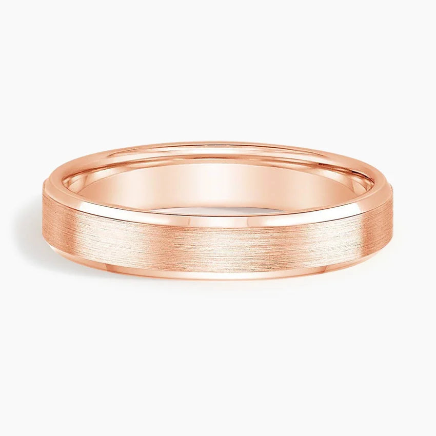 Men’s Beveled Edge Matte Wedding Ring - image 6