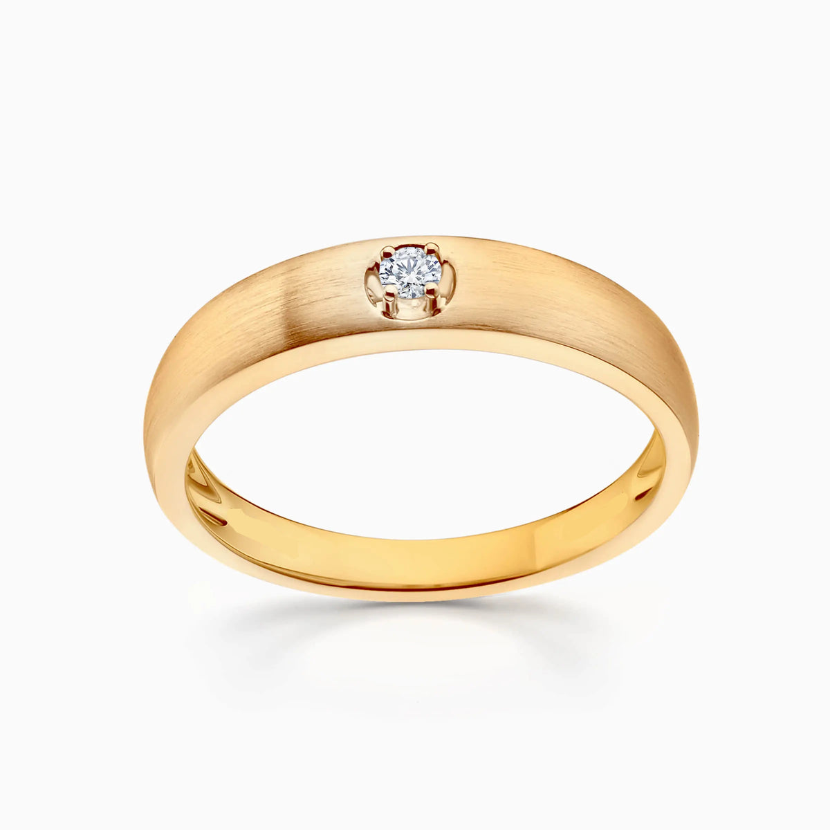 Men’s Round Diamond With 4-Prong Wedding Ring - image 5