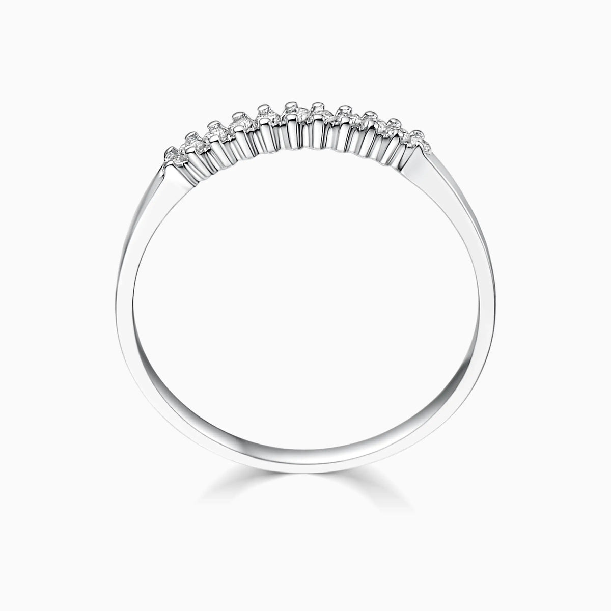 Round Cut Diamonds Pavé  Wedding Ring - image 2