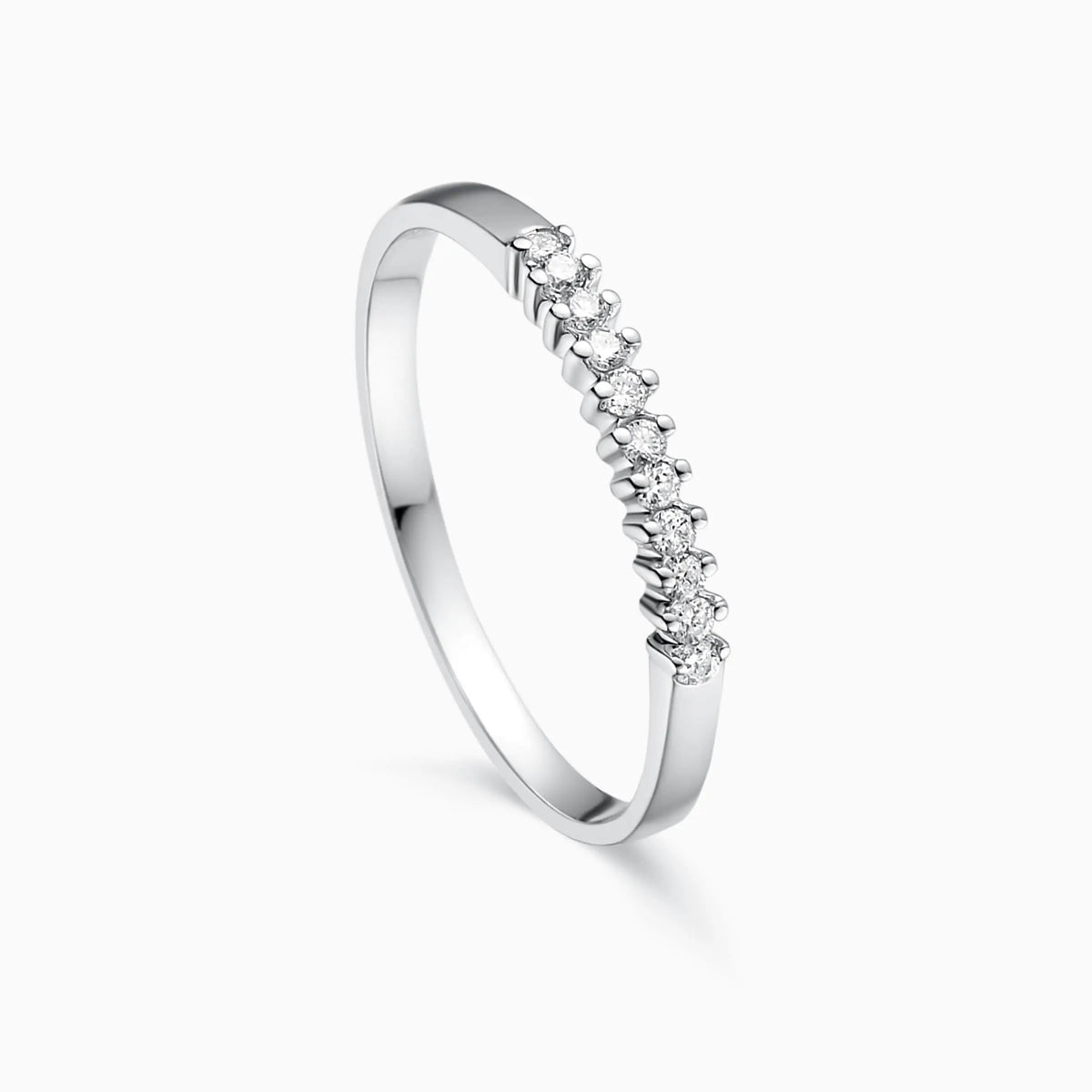 Round Cut Diamonds Pavé  Wedding Ring - image 3