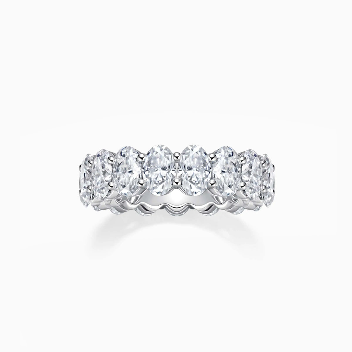 TCW 5CT Oval Cut Diamond Eternity Wedding Ring - image 4