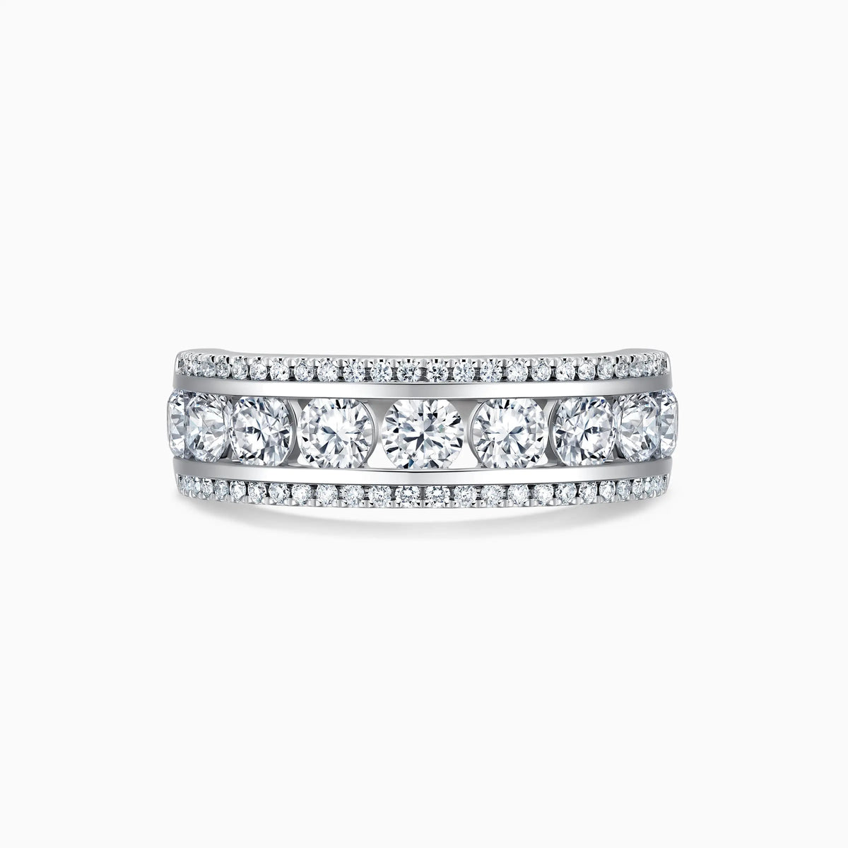 Triple Rows Luxury Wedding Ring - image 1