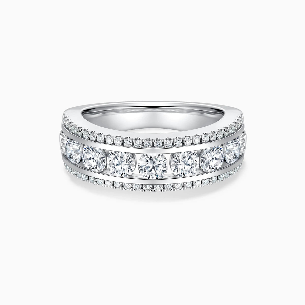Triple Rows Luxury Wedding Ring - image 4