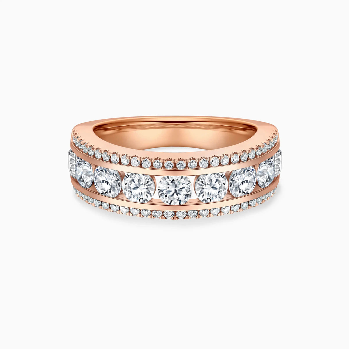 Triple Rows Luxury Wedding Ring - image 5