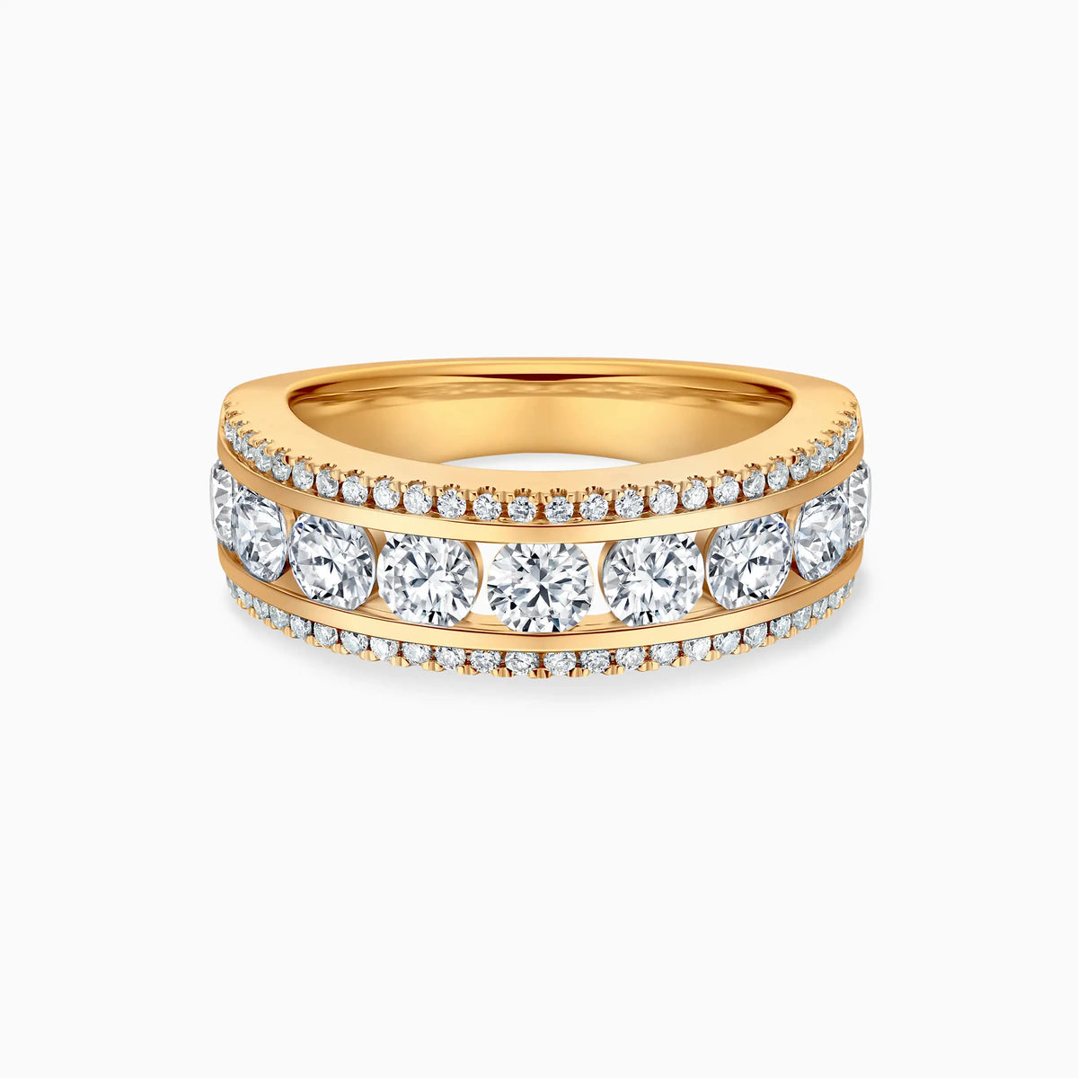 Triple Rows Luxury Wedding Ring - image 6