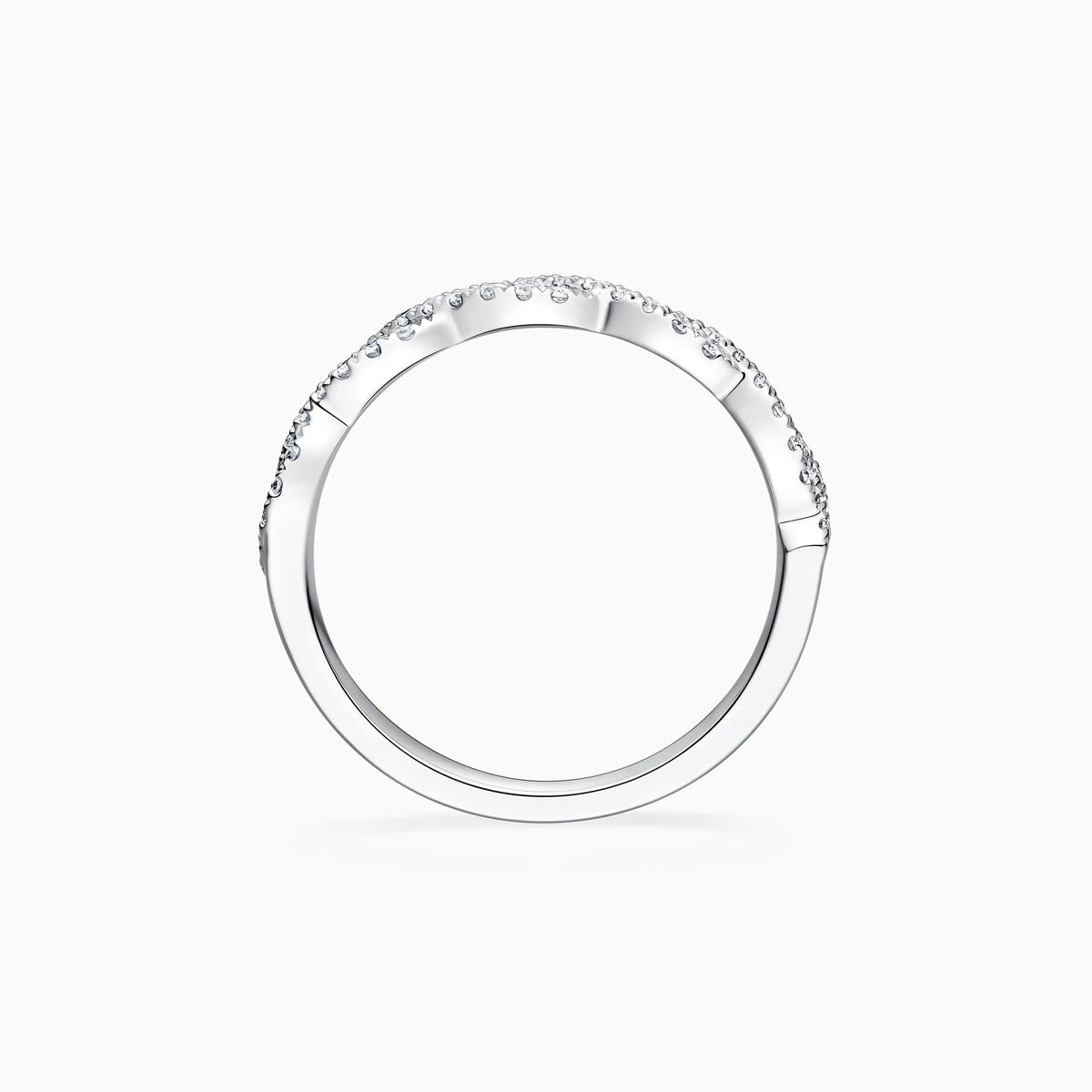 Twisted Design Diamond Wedding Ring - image 2