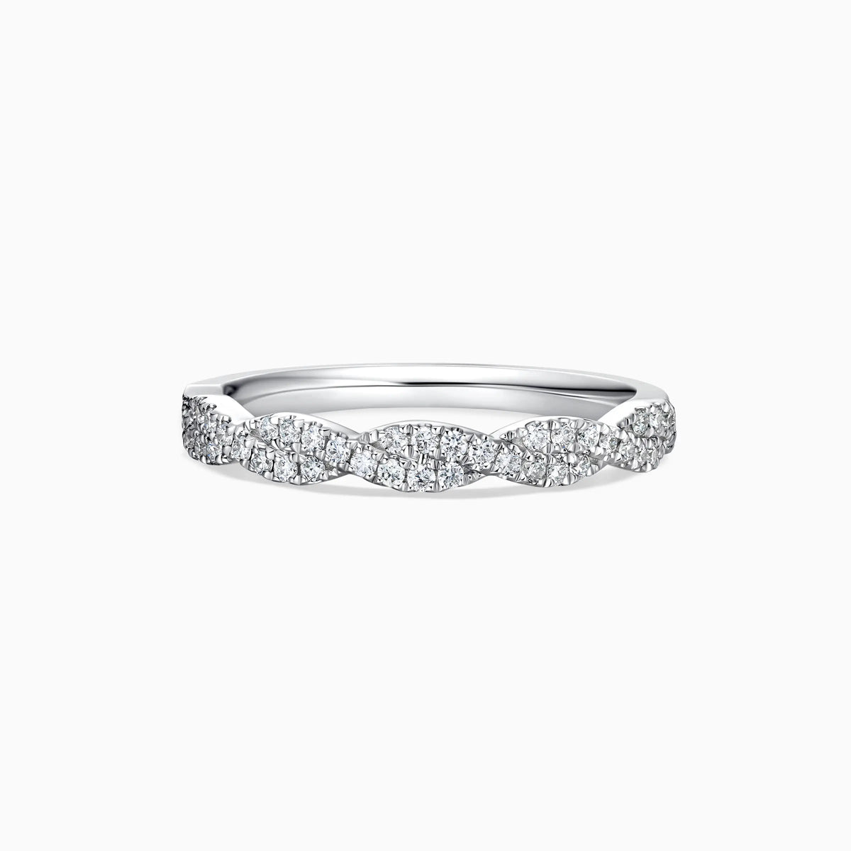 Twisted Design Diamond Wedding Ring - image 4