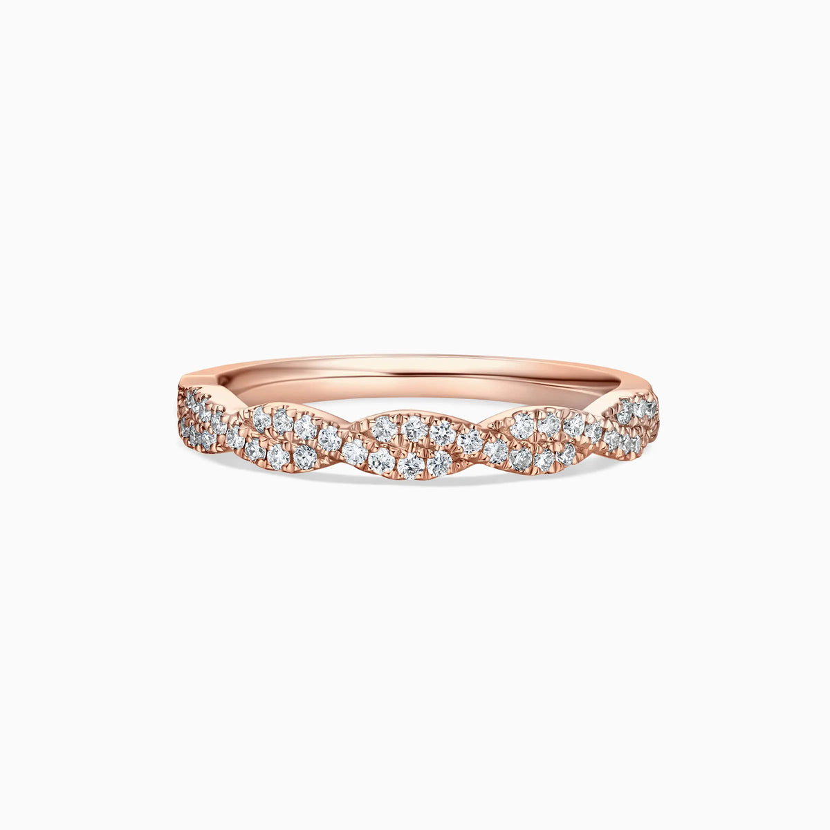 Twisted Design Diamond Wedding Ring - image 5