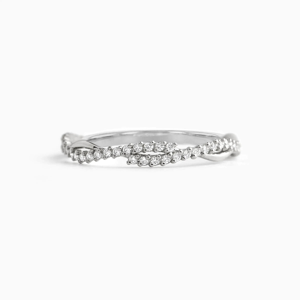 Twisted Wedding Ring with Pavé - image 1
