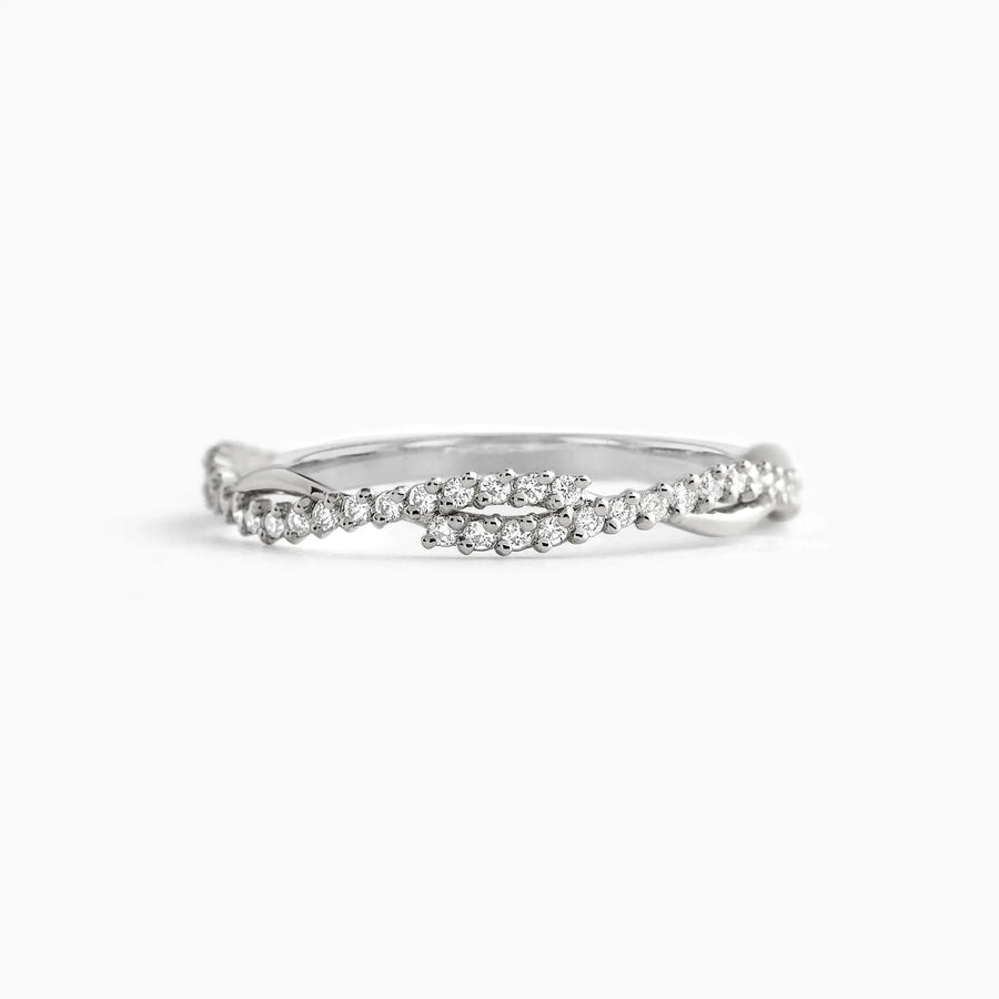 Twisted Wedding Ring with Pavé - image 1