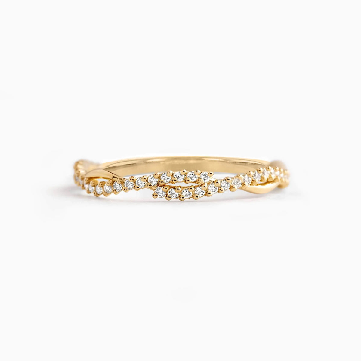 Twisted Wedding Ring with Pavé - image 2