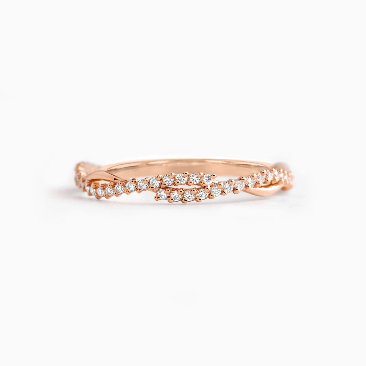 Twisted Wedding Ring with Pavé - image 3