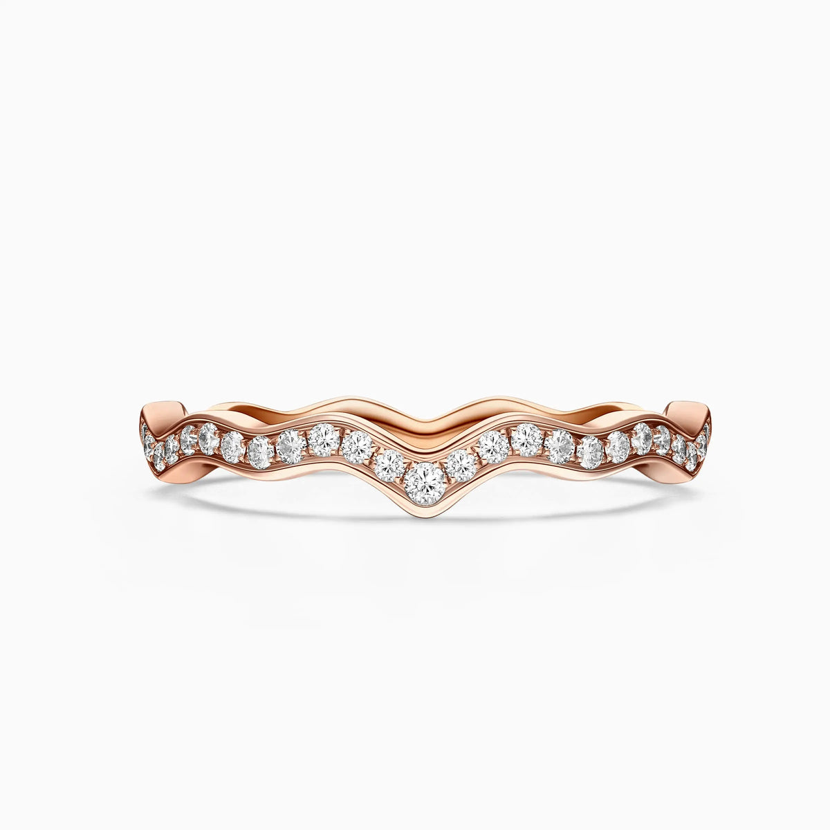 Wave Shaped Diamonds Pavé Wedding Ring - image 4