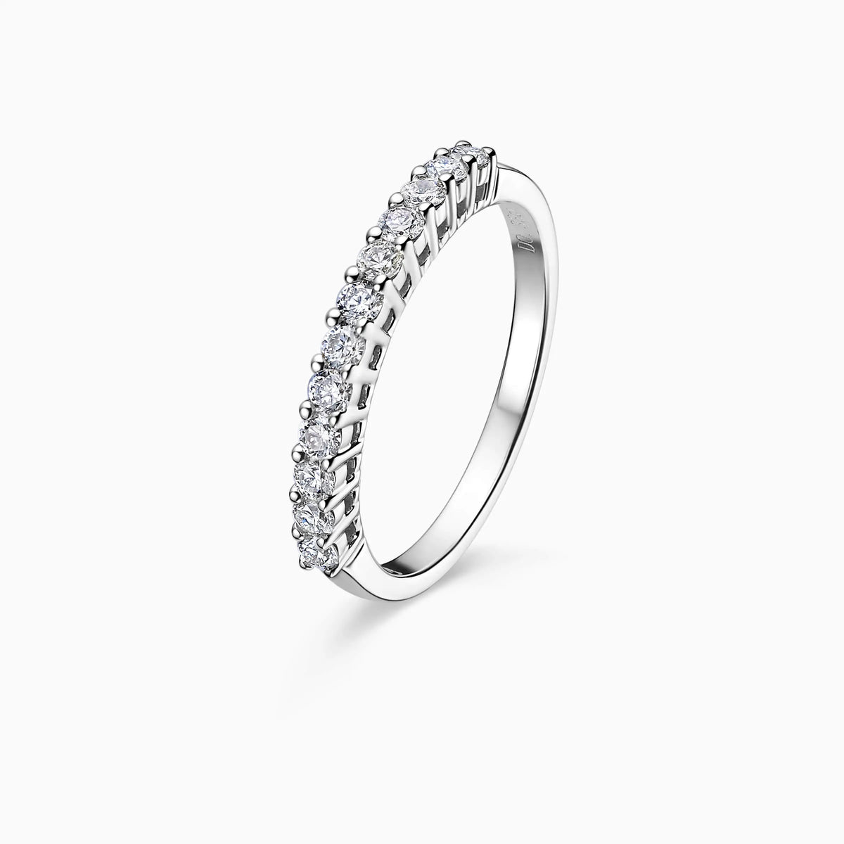 White Gold Round Cut Anniversary Wedding Ring - image 2