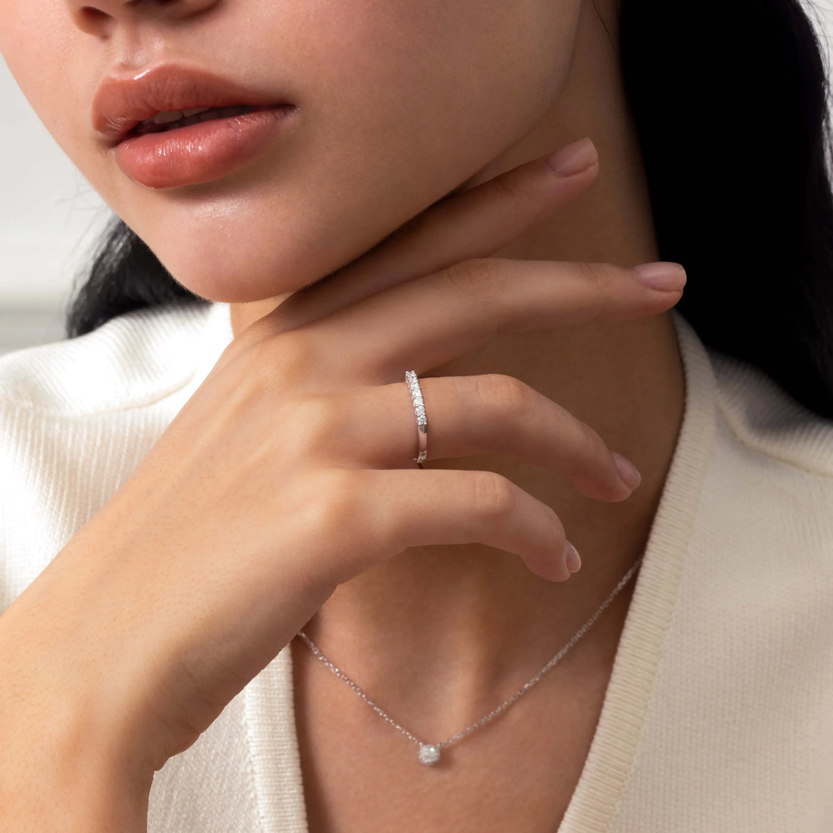 White Gold Simple Wedding Ring - image 6