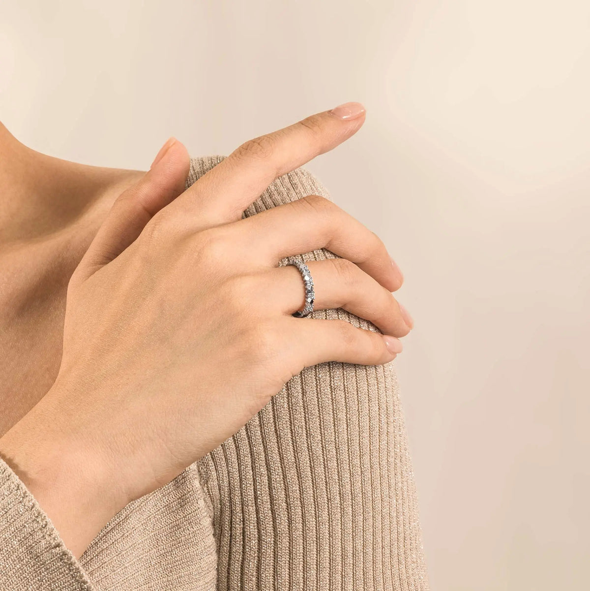Women’s Triple Pavé Wedding Ring - image 7