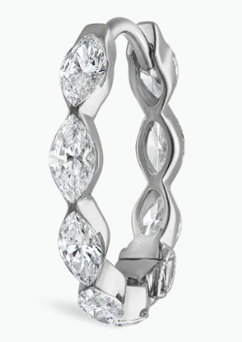 14k white gold lab grown diamond a pair of ear hoops - image 1