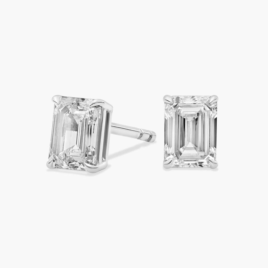 [Valentine’s Day Gift] Emerald Cut Lab-Grown Diamond Stud Earrings - image 1