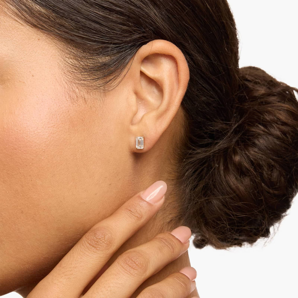 [Valentine’s Day Gift] Emerald Cut Lab-Grown Diamond Stud Earrings - image 5