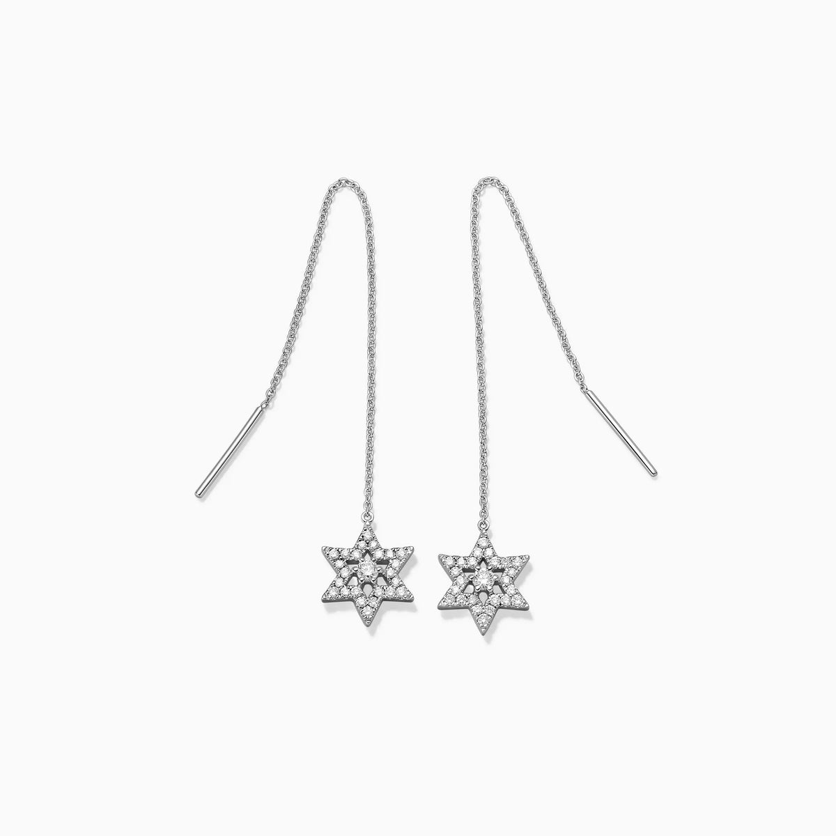 Diamond Pavé Star Drop Earrings - image 1