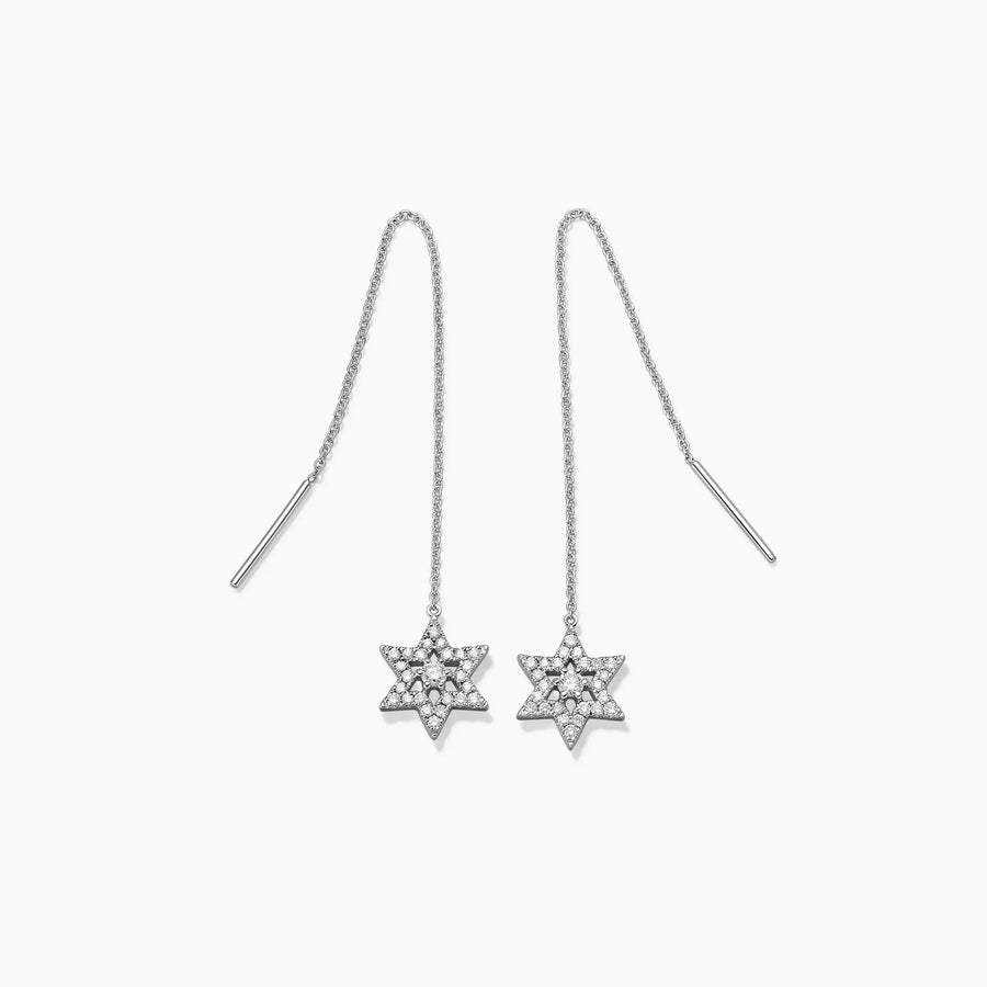 Diamond Pavé Star Drop Earrings - image 1