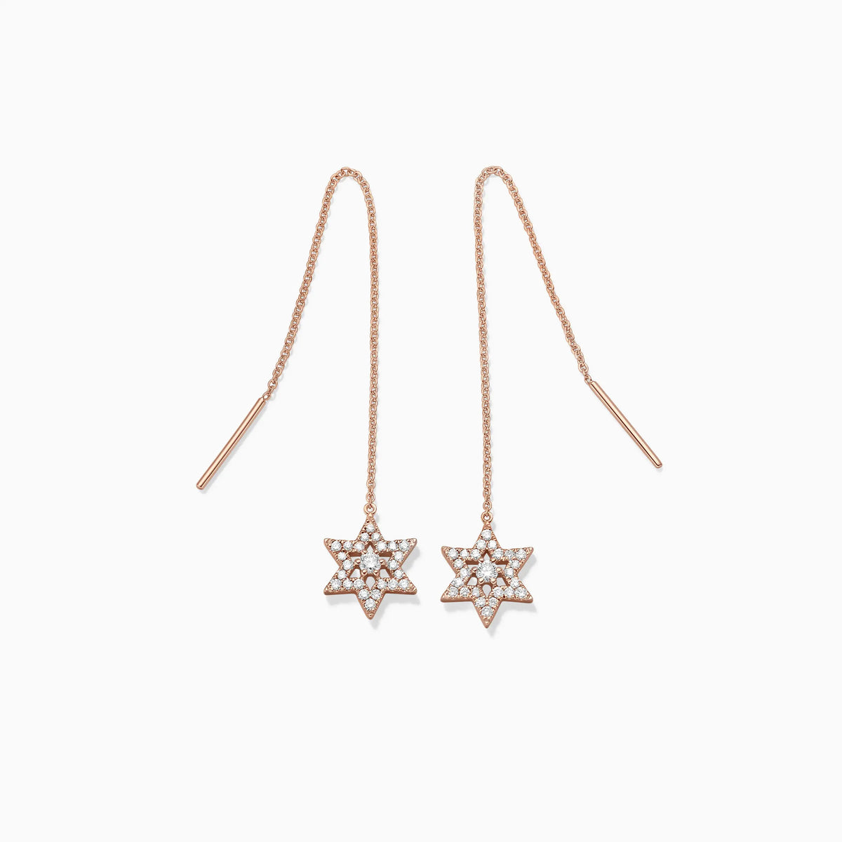 Diamond Pavé Star Drop Earrings - image 2