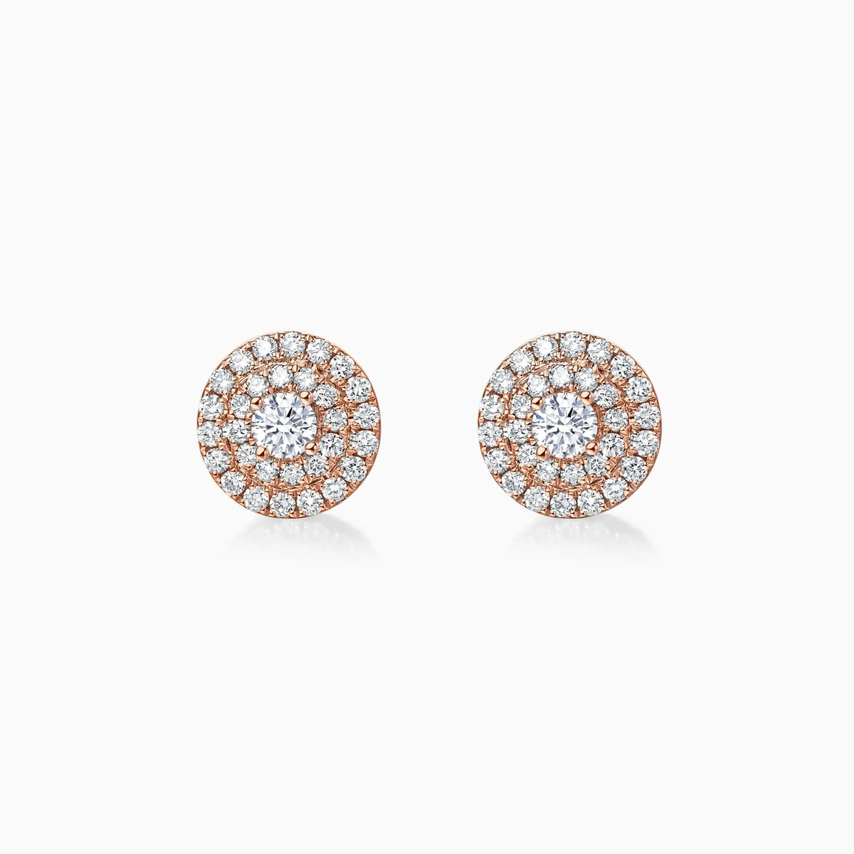 Double Halo Round Cut Lab-Grown Diamond Stud Earrings - image 3