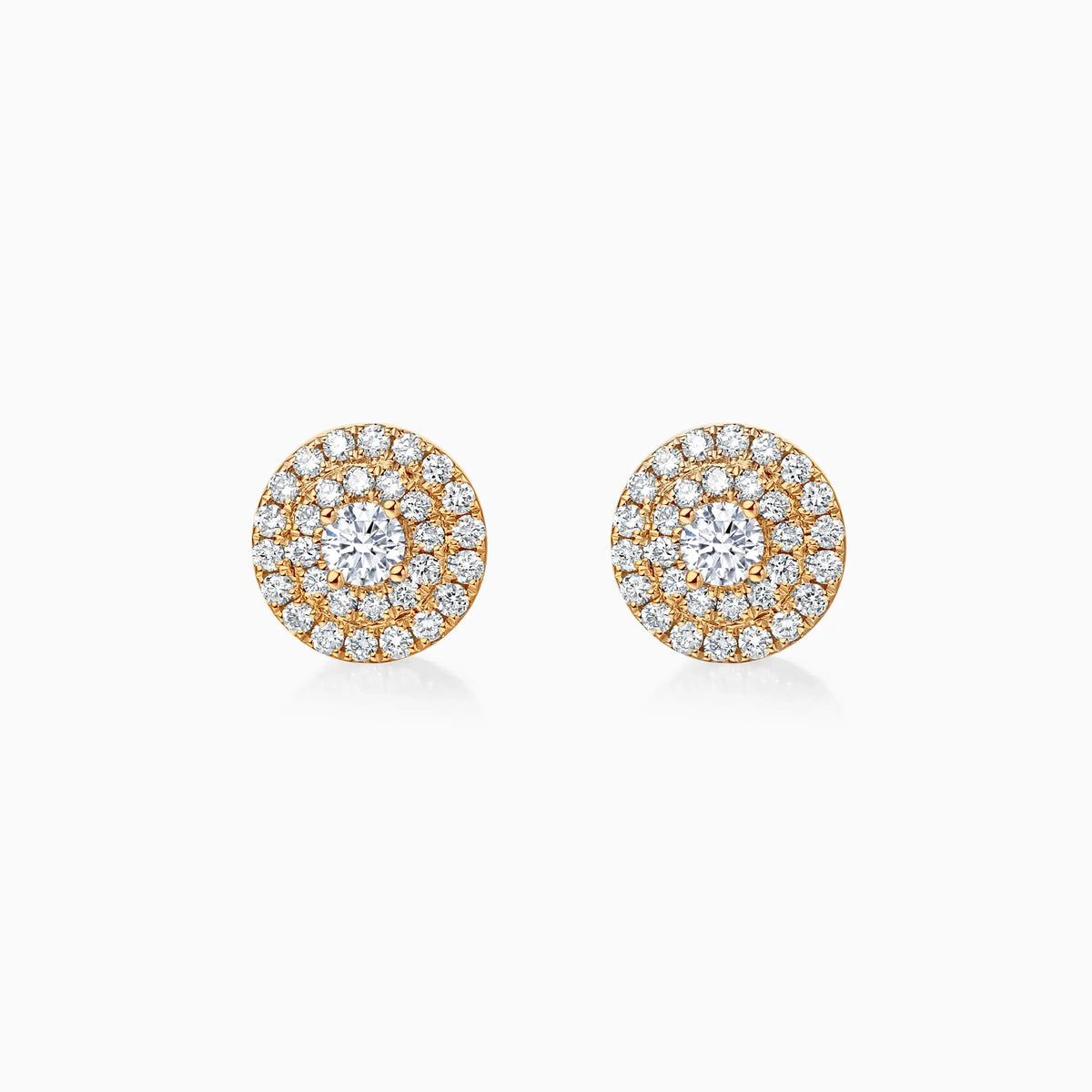 Double Halo Round Cut Lab-Grown Diamond Stud Earrings - image 4