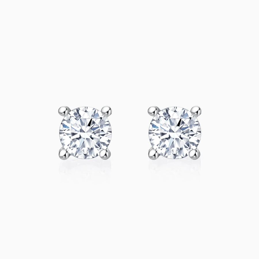 Four Prong Round Lab-Grown Diamond Stud Earrings(2/5 CTW – D-F / VVS-VS) - image 1