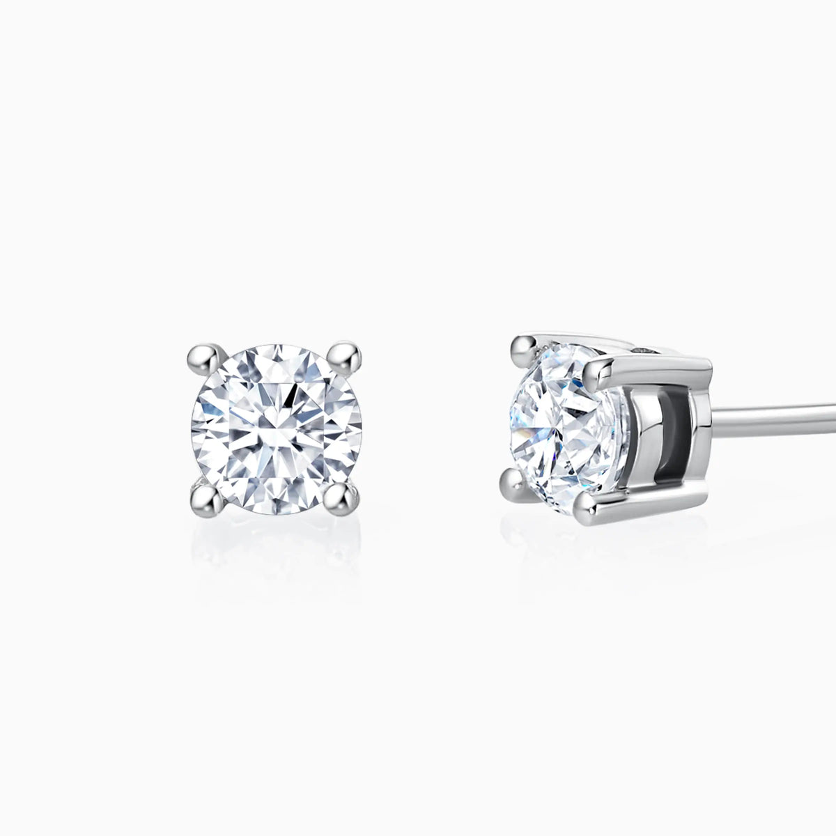 Four Prong Round Lab-Grown Diamond Stud Earrings(2/5 CTW – D-F / VVS-VS) - image 2