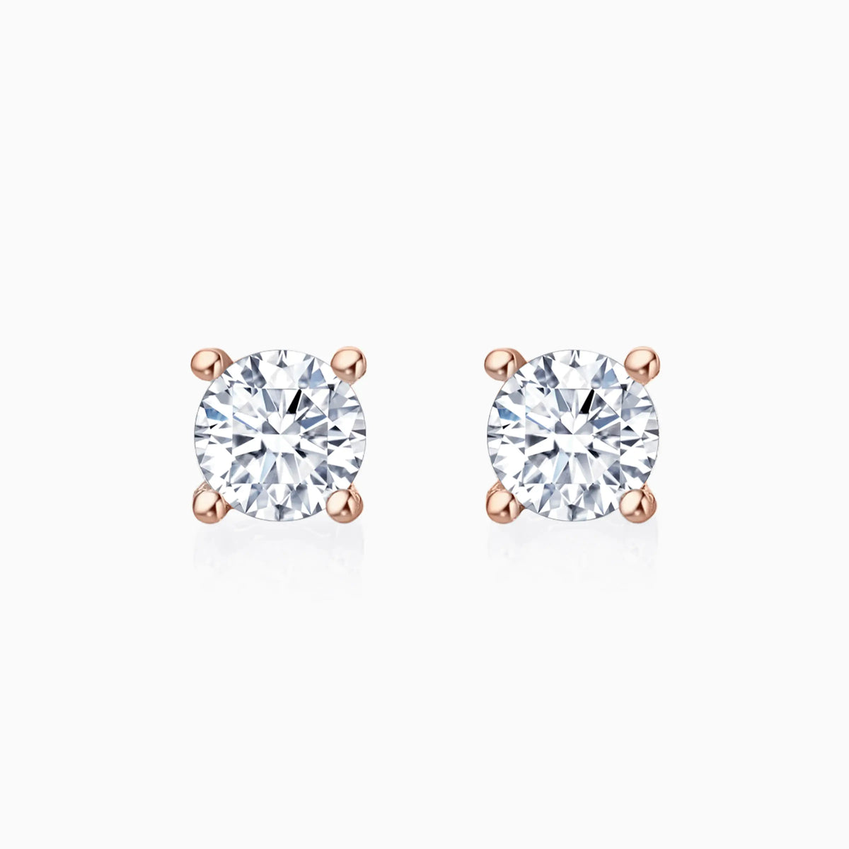 Four Prong Round Lab-Grown Diamond Stud Earrings(2/5 CTW – D-F / VVS-VS) - image 3