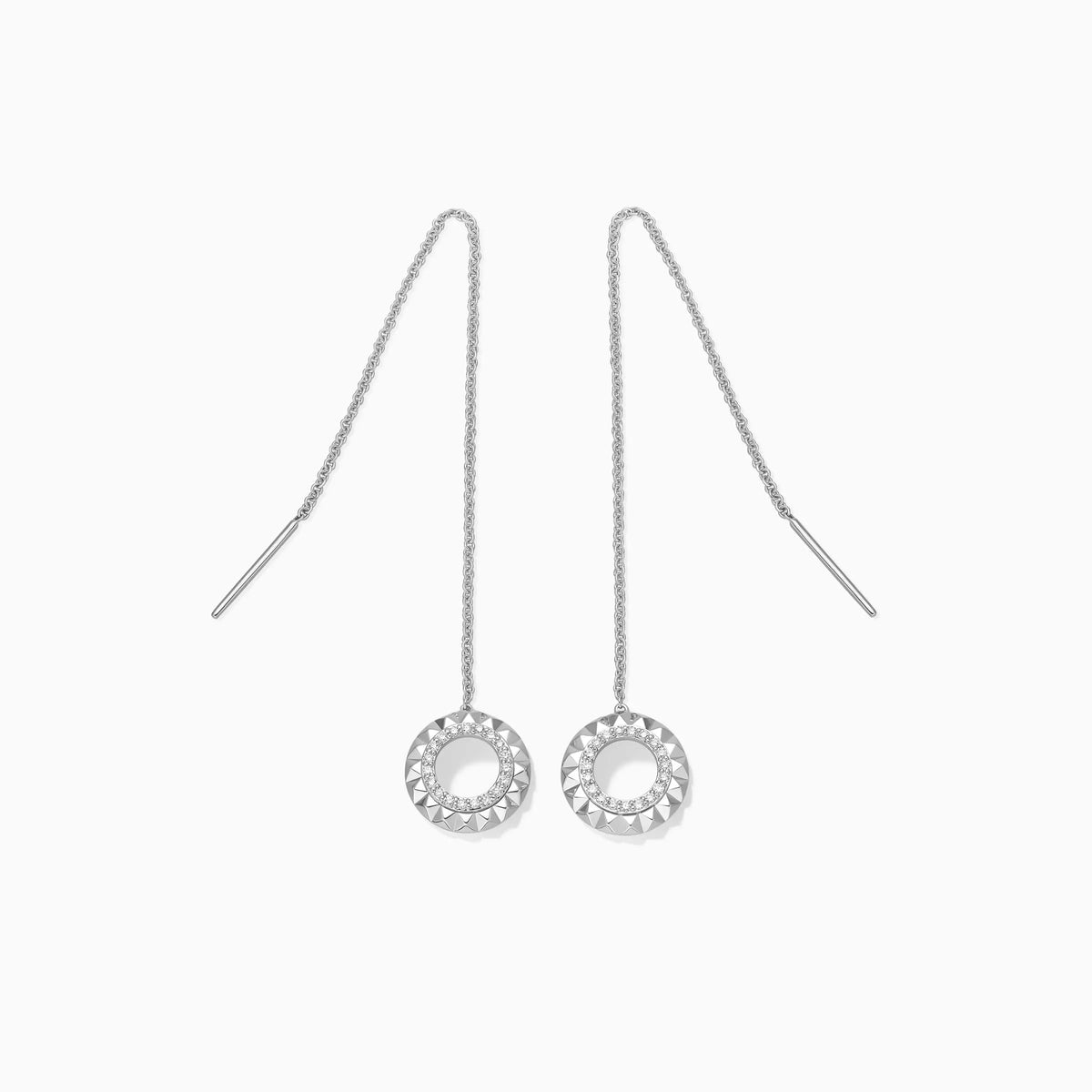 Open Circle Diamond Earrings - image 1