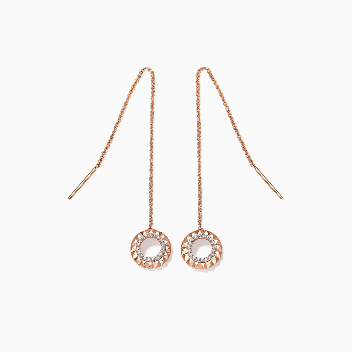 Open Circle Diamond Earrings - image 2