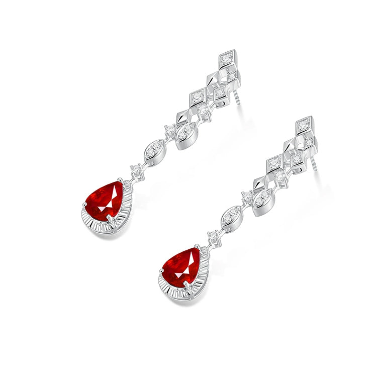 Prong Setting Ruby Drop Earrings - image 2
