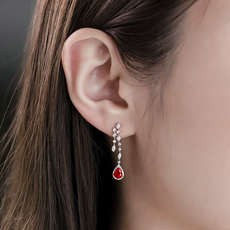 Prong Setting Ruby Drop Earrings - image 3