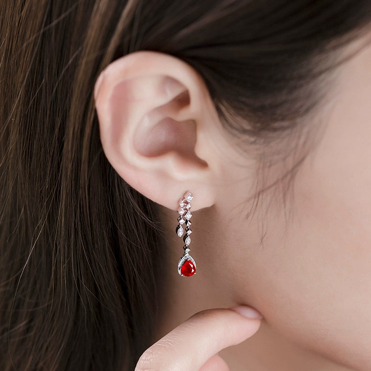 Prong Setting Ruby Drop Earrings - image 5