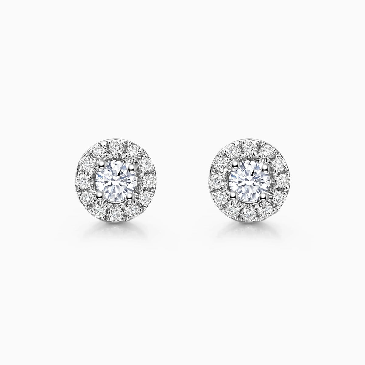 Round Halo Lab-Grown Diamond Stud Earrings - image 1