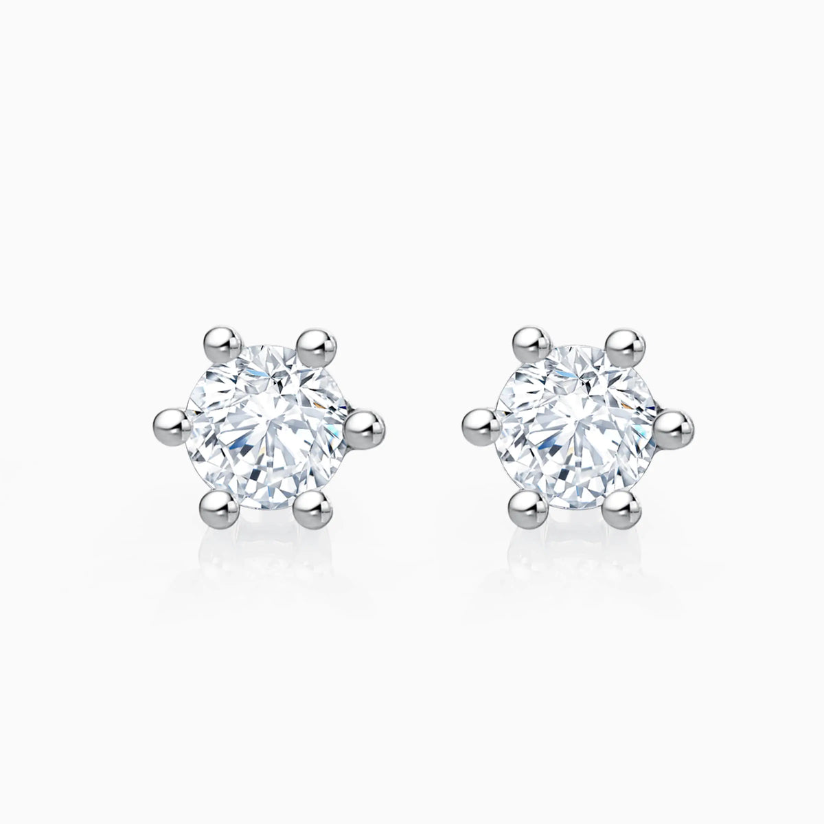 Six Prong Round Lab-Grown Diamond Stud Earrings (0.4 CTW – D-F / VVS-VS) - image 1