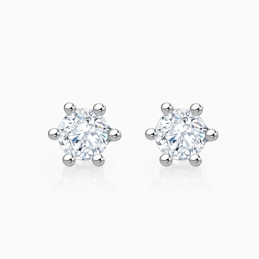 Six Prong Round Lab-Grown Diamond Stud Earrings (0.4 CTW – D-F / VVS-VS) - image 1