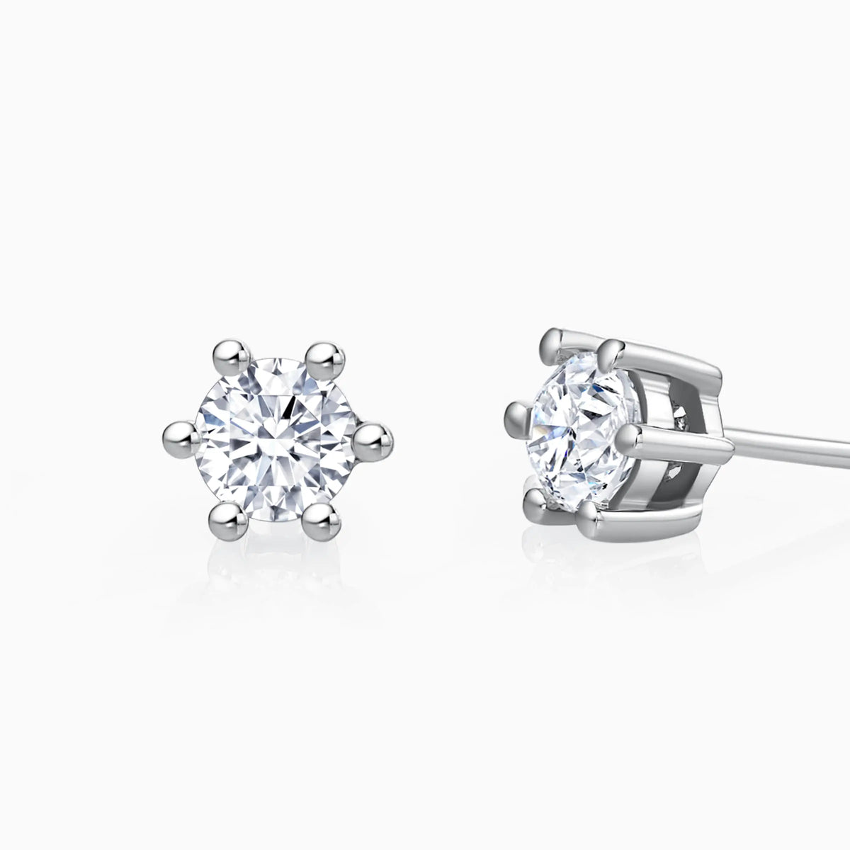 Six Prong Round Lab-Grown Diamond Stud Earrings (0.4 CTW – D-F / VVS-VS) - image 2